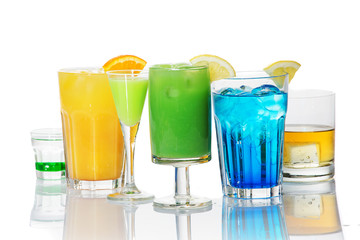 Cocktails isolated on white