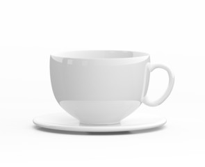 White cup on white background