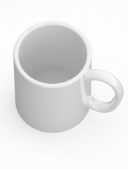 White cup on white background