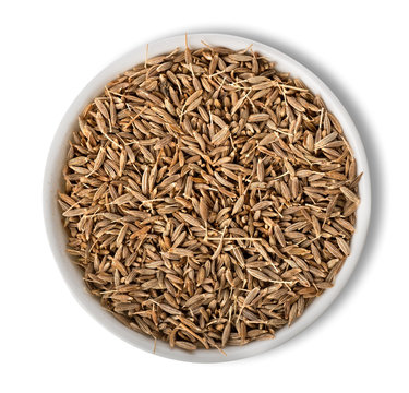 Cumin in plate isolated