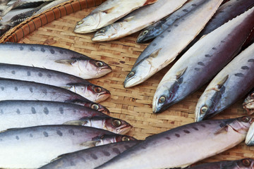 Close Up fish on wood tray