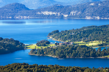 View from the mountain Lopez to the Villa Llao Llao, Bariloche