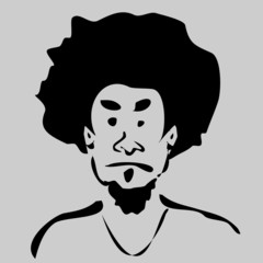 doodle of angry young man with beard