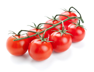 twig of fresh cherry tomato isolated on white