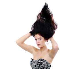 Fototapeta premium Glamour Portrait of sexy woman on white background