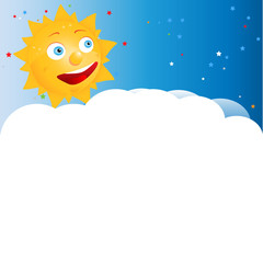 Comic Sonne Sunny als Grusskarte für Jungen