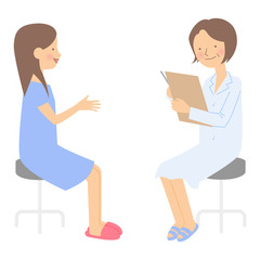 問診中の女性と女医