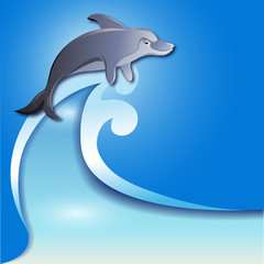 Delphin auf der Welle