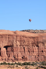 Hot Air Balloon Above Sandstone Mesa