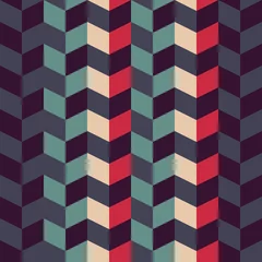 Store enrouleur tamisant Zigzag motif géométrique rétro abstrait