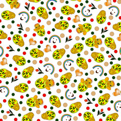 Background. Chicken. Tulip. Rainbow.