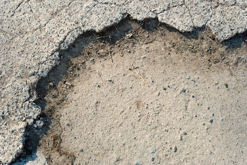 Old cracked asphalt