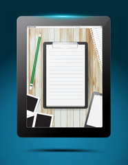 Notepad app design in tablet computer