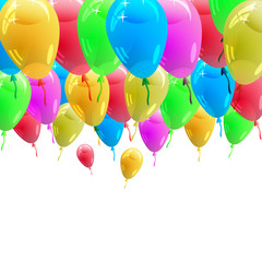 Background with glossy multicolored balloons. Vector illustratio