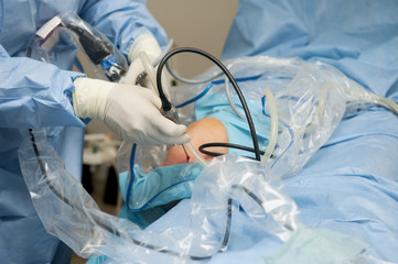 Surgeon operating  on a hospital