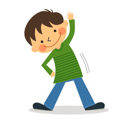 体操する男の子