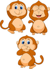 Obraz na płótnie Canvas Trzy mądre małpy