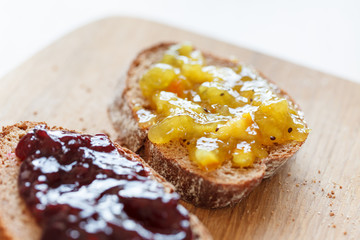 toasts with jam
