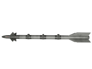 missile sur fond blanc