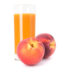 Peach fruit juice in glass