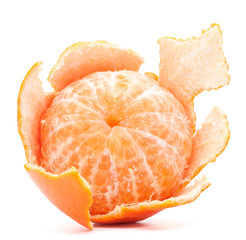 Peeled tangerine or mandarin fruit