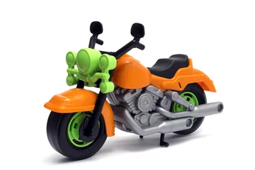 Gordijnen plastic motorfiets speelgoed © annakukhmar