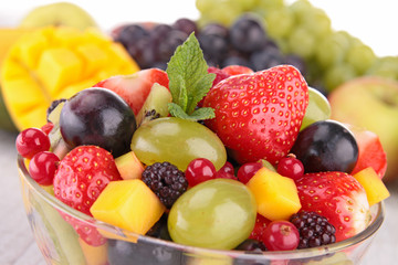 fresh fruits salad in bowl