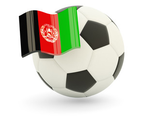 Obraz premium Football with flag of afghanistan