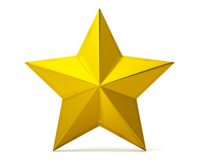 Golden star on white background