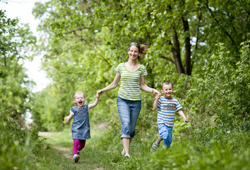 Fototapeta premium Mother with children