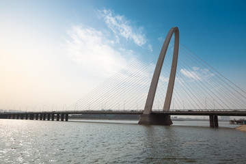 Fototapeta na wymiar cable stayed bridge in xian