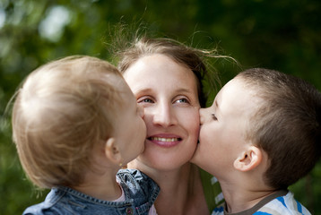 Mother with children