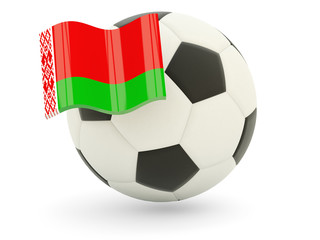 Obraz premium Football with flag of belarus