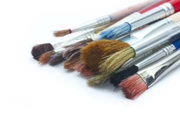 Fototapeta premium old used brushes