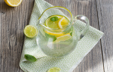 Water with lemon and mint