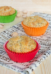 Three pistachios muffins