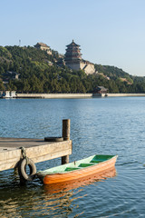 A small boat in Kunming lake of Summer Palace, Beijing