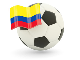 Football with flag of colombia