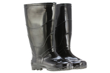 Black Rain boots (Rubber boots), made of PVC/ Plastic