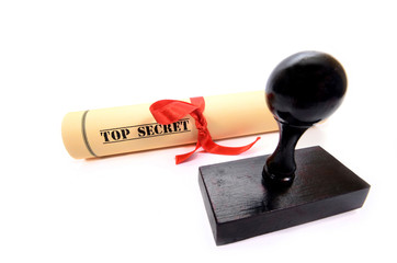 Rubber Stamp and Top Secret document