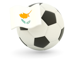 Football with flag of cyprus