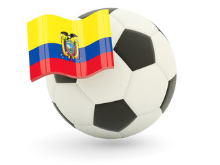 Football with flag of ecuador