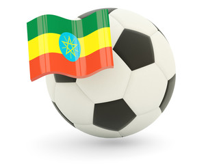 Obraz premium Football with flag of ethiopia