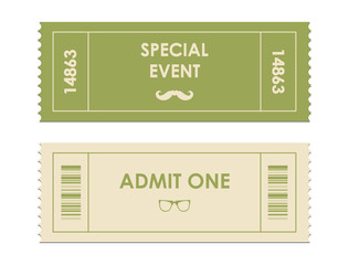 vector paper ticket with hipster elements