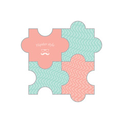Fototapeta premium special hipster puzzle background with hipster elements