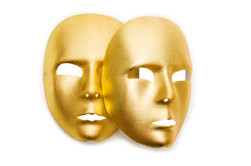 Shiny masks isolated on white background