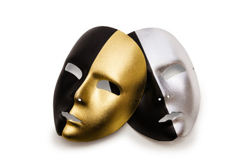 Shiny masks isolated on white background