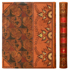 Cover of book made of leather and decorated