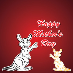 Happy Mother and Baby Kangaroo stock vector