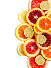 Foto op Aluminium Grapefruit, sinaasappel, limoen en citroen schijfjes © Anjelika Gretskaia